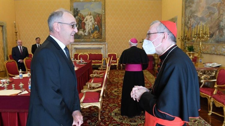 Il cardinale Parolin e il Presidente della Confederazione Svizzera Guy Parmelin