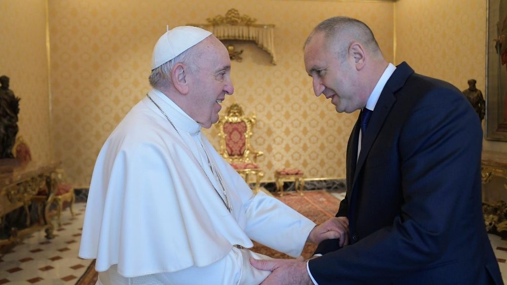 Папа Франциск и българския президент Румен Радев. 2021.05.27 