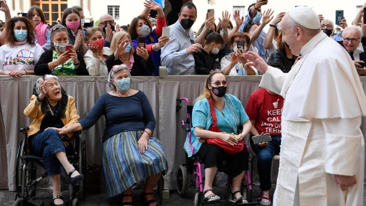 Pope Francis holds his weekly general audience at the Vatican on June 2, 2021.