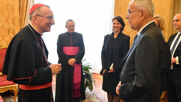 Präsident van der Bellen bei Kardinalstaatssekretär Parolin