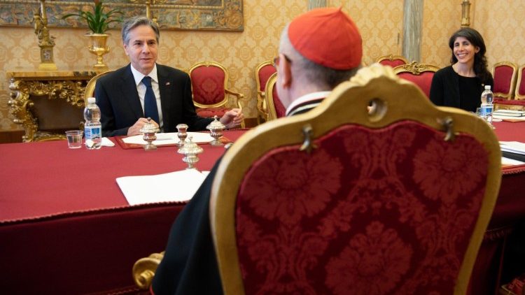 O secretário de Estado dos EUA, Antony Blinken, ao cumprir agenda no Vaticano