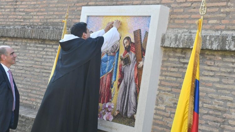 Inauguración del mosaico de la Virgen de Chiquinquirá