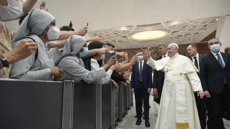 教皇フランシスコ　2021年8月18日の一般謁見　バチカン・パウロ6世ホール