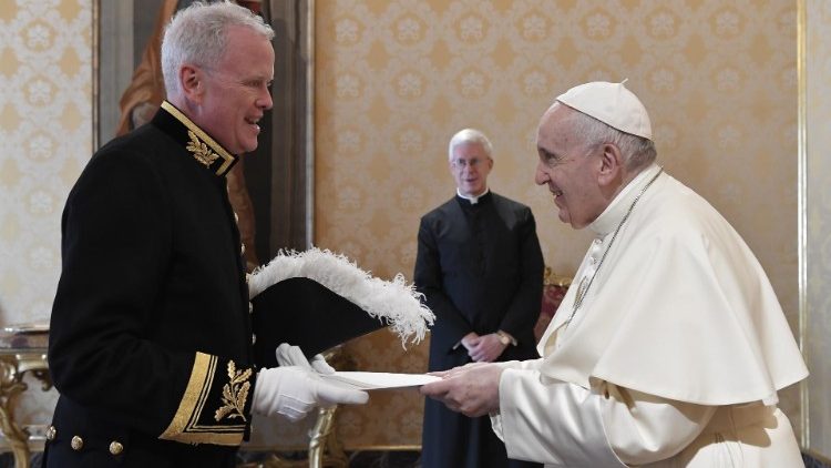 Pope Francis receives the new British Ambassador to the Holy See, Christopher John Trott