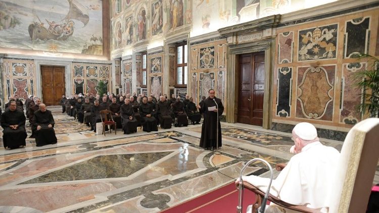 Påven tog emot de oskodda karmeliternas generalkapitel på audiens lördagen den 11 september 2021.