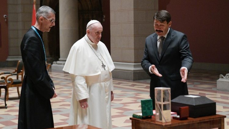 Pope Francis with President Ader