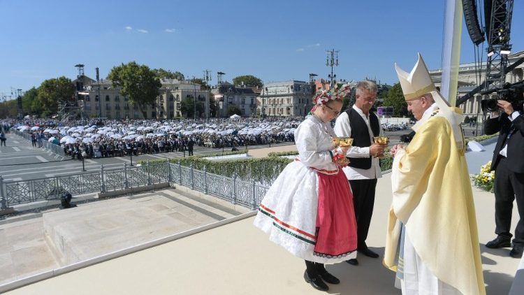 Papa Francisc, la Sfânta Liturghie de încheiere a celui de-al 52-lea Congres Euharistic Internațional, la Budapesta, duminică, 12 septembrie 2021  (Vatican Media)