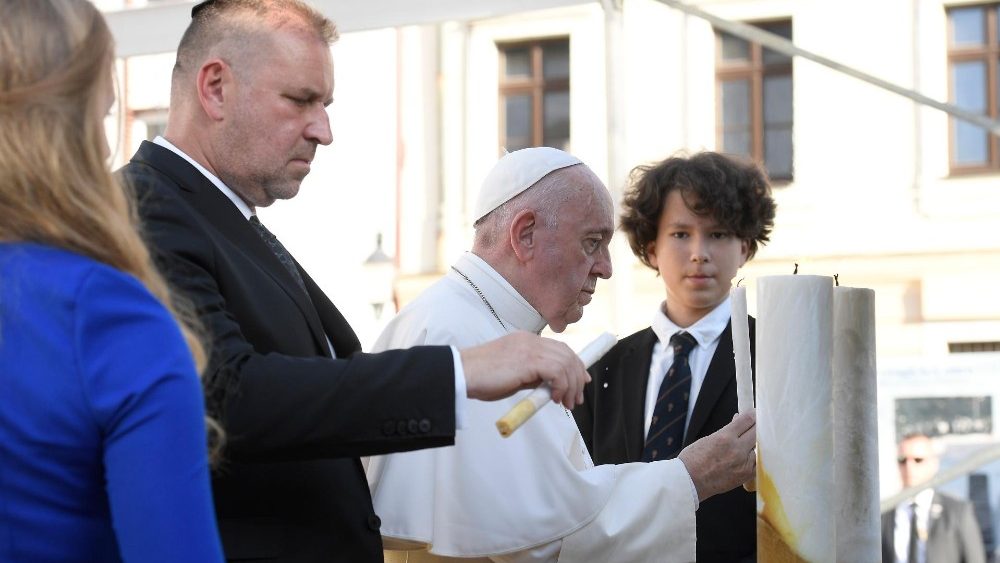 Papa Francisco no encontro com a Comunidade Judaica de Brastislava