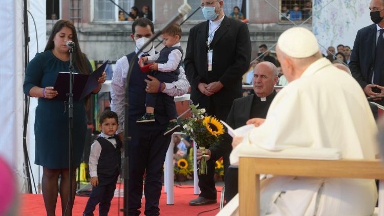 Папа Франциск на встрече с цыганской общиной в Кошице (14 сентября 2021 г.)