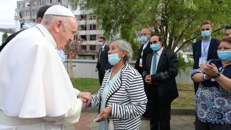 Bei seiner Slowakeireise traf sich Papst Franziskus Mitte September auch mit Roma