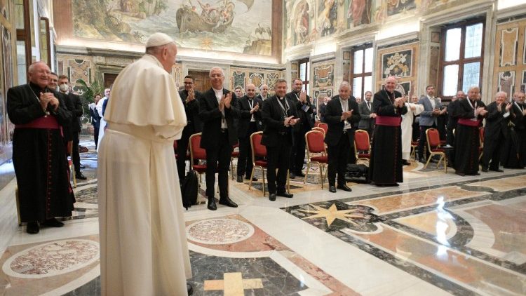 Pope Francis meets delegates of European bishops conferences on catechesis. 