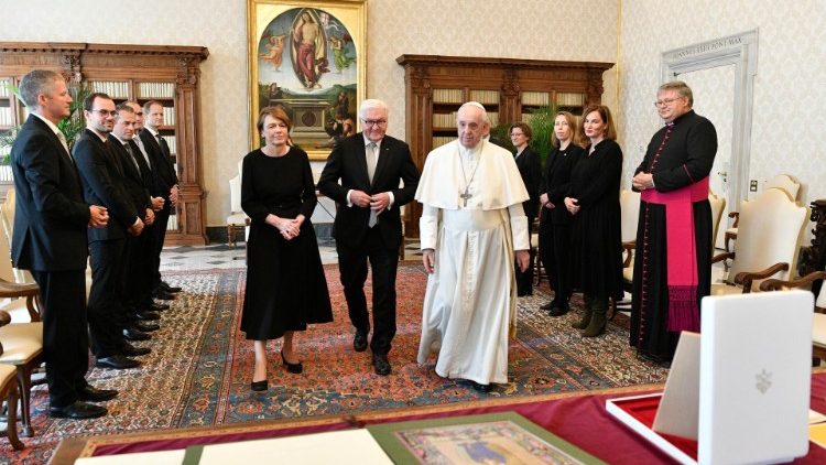 O Papa Francisco e o presidente da Alemanha, Frank-Walter Steinmeier
