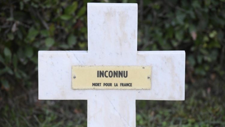 One of the graves in the French Military Cemetery in Rome