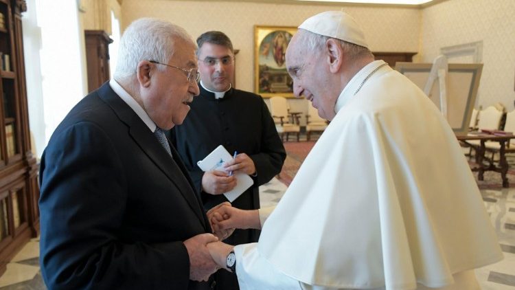 教宗与巴勒斯坦总统阿巴斯