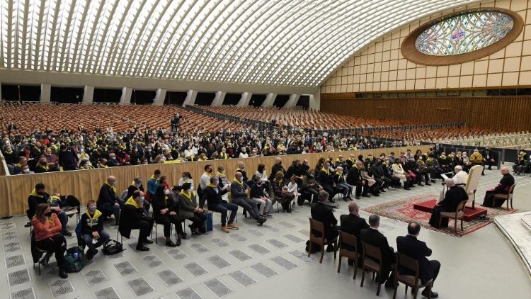 Le Pape durant son audience avec l'association "Retrouvaille", le 6 novembre 2021.