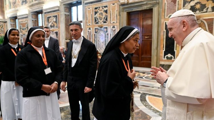 Papst Franziskus bei der Begegnung im Vatikan an diesem Donnerstag