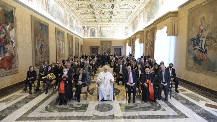 Папа Франциск на аудиенцията с журналистите акредитирани при Светия престол. 12.11.2021