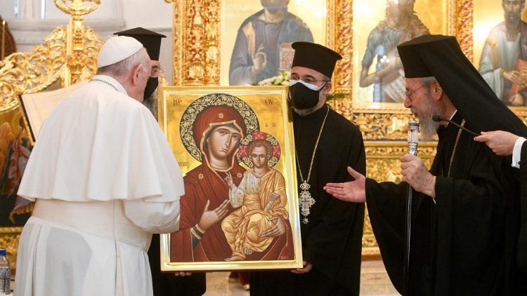 L' icona di Madonna con Bambino donata dall'arcivescovo di Cipro al Papa