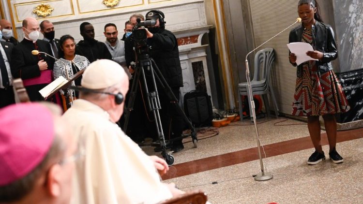 Папа Франциск під час екуменічної зустріччі з мігрантами у храмі Святого Хреста в Нікосії (Кіпр) 03.12.2021