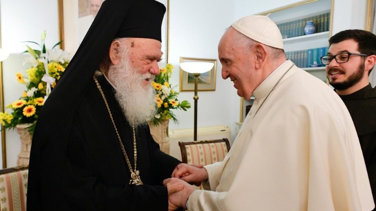 Visita de cortesia ao Papa Francisco de Sua Beatitudine Ieronymos II, na Nunciatura Apostólica