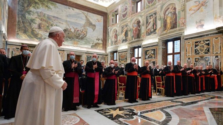 Ferenc pápa a Kelemen-teremben fogadta a kongregáció küldöttségét