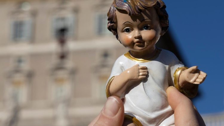 One of the figurines of the Child Jesus the Pope blessed