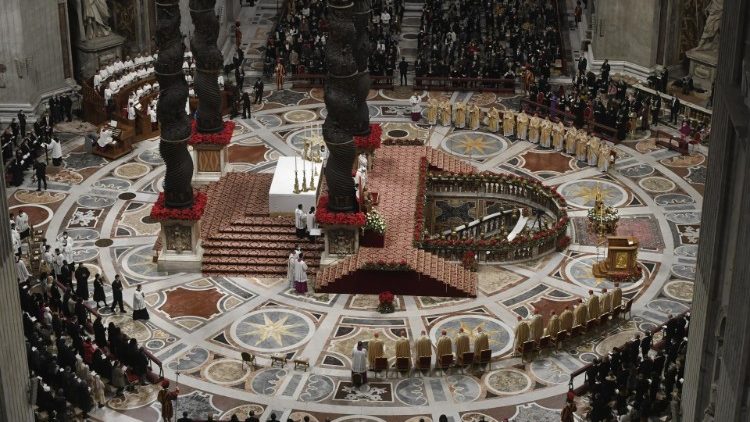 Christmas Mass during the Night in St. Peter's Basilica