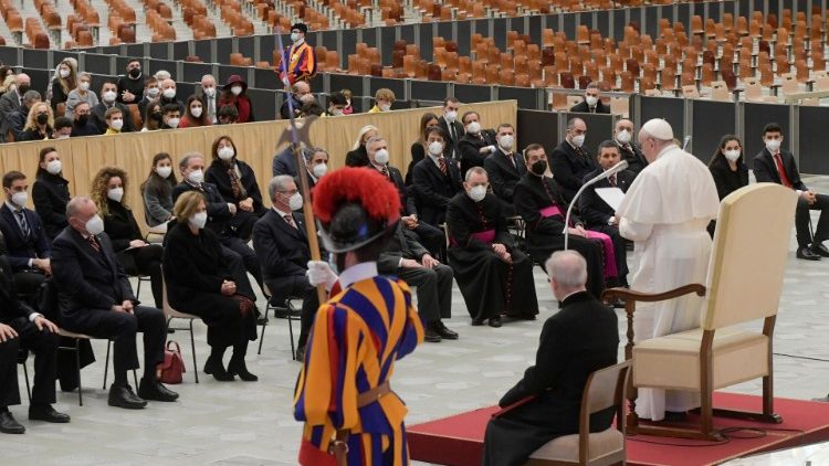 Папа Франциск на встрече с членами Ассоциации святых Петра и Павла (8 января 2022 г.) 