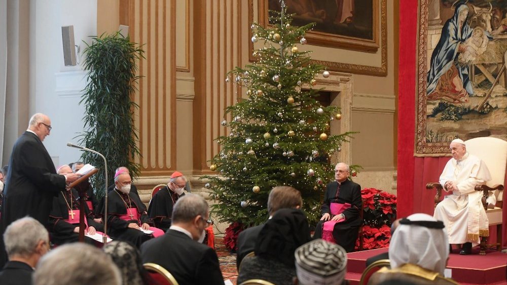 Novoročné stretnutie s diplomatmi akreditovanými pri Svätej stolici (10. jan. 2022)
