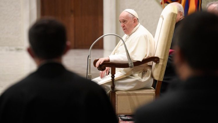 Папата Фрањо за време на Генералната аудиенција во среда 12 јануари 2021 година