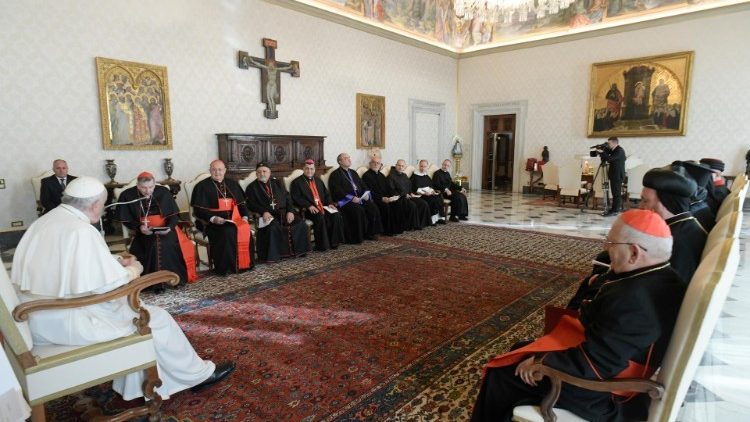 Папа падчас сустрэчы з прадстаўнікамі хрысціянскіх Цэркваў Ірака