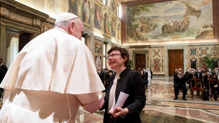 Auch eine italienische Frewilligen-Organisation war am Montag beim Papst zu Besuch