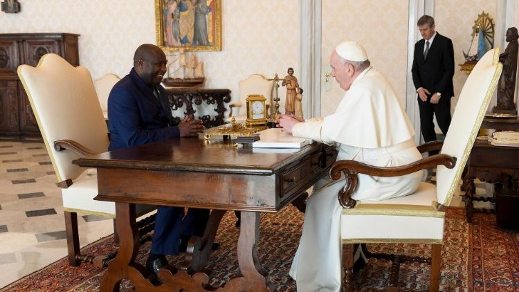 President of the Republic of Burundi, Évariste Ndayishimiye, with Pope Francis