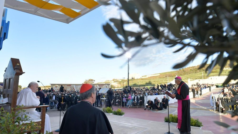 02-04-22 Viaggio Apostolico a Malta - Incontro di Preghiera presso il Santuario Nazionale di Ta' Pinu