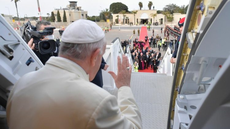 Papa Francisco na despedida de Malta