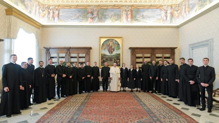 Das deutschsprachige Päpstliche Institut Santa Maria dell‘Anima in Rom bei der Audienz mit Papst Franziskus