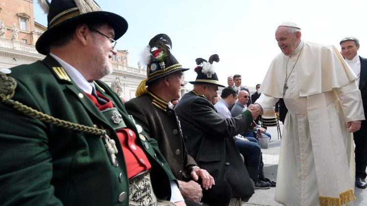 Pope Francis greets participants at the General Audience in St. Peter's Square
