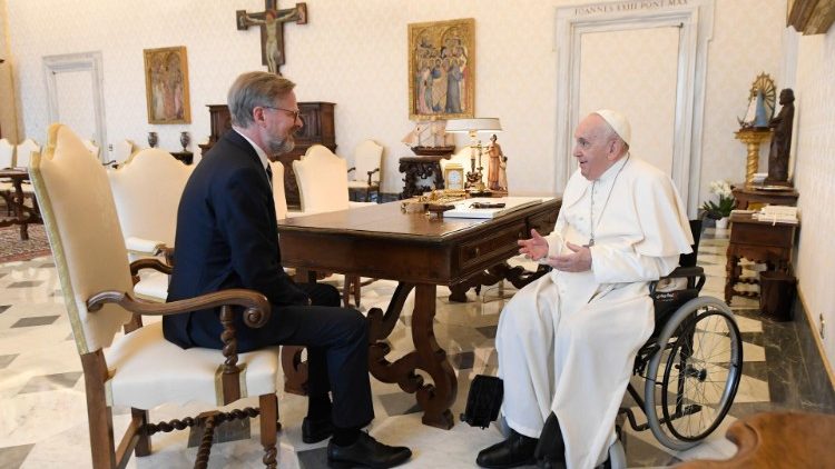 Petr Fiala et le Pape François jeudi 9 juin.