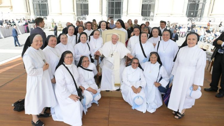 Gruppenfoto mit Papst