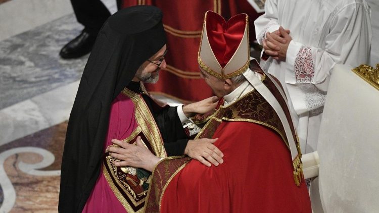 Pope Francis with Orthodox Archbishop Job of Telmissos