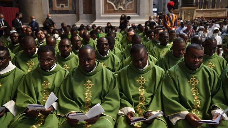 Congolese priests concelebrate Mass on Sunday