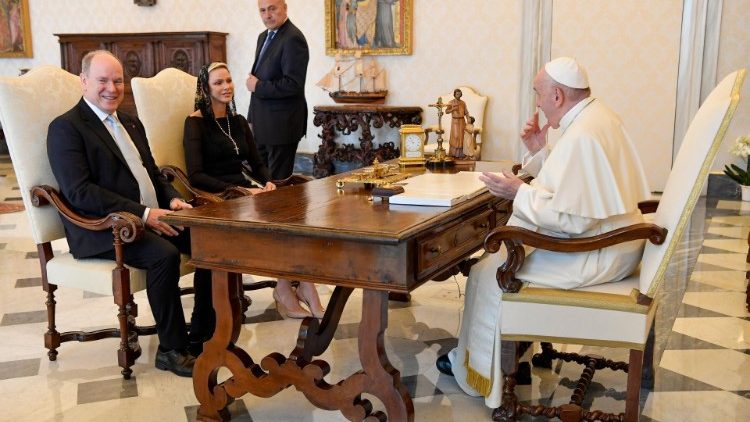 Pope Francis receives Prince Albert II and Princess Charlene of Monaco