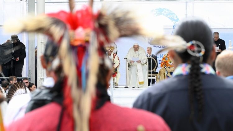 Pope Francis meets with Indigenous People in Canada