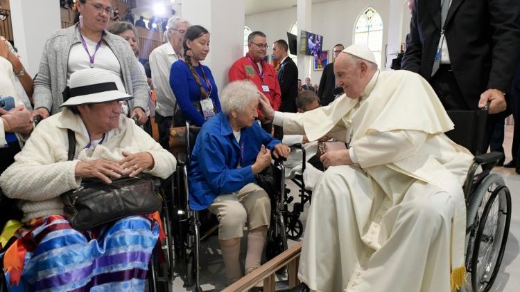 Папа Франциск на встрече с коренными народами Канады (Эдмонтон, 25 июля 2022 г. )
