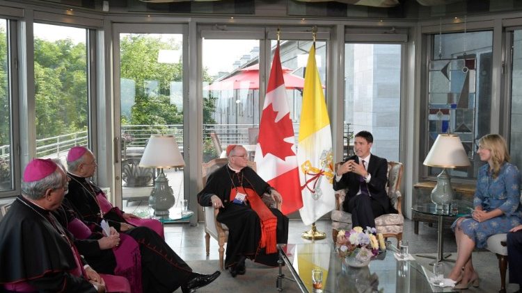 L'incontro tra Trudeau e il cardinale segretario di Stato, Pietro Parolin