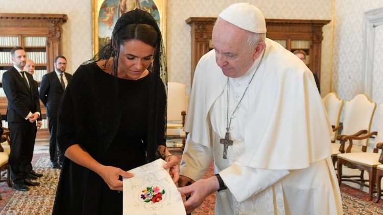 Popiežius priėmė Vengrijos prezidentę