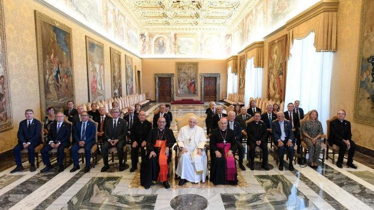 Папата с делегацията на испанската Каритас, 5 септември 2022