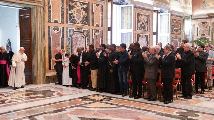 Pope Francis meets with the OMI General Chapter delegates