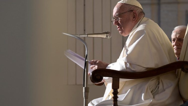 Papa Francesco durante l'udienza generale