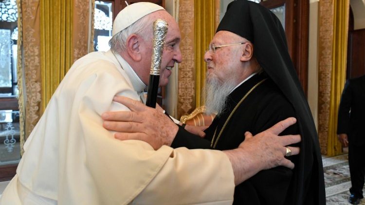 Papa Françesku me Patrikun bartolomeu